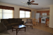 Kitchen next to living area