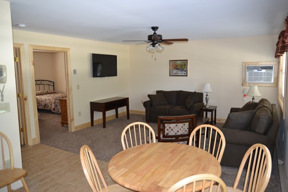 Living room and dining area