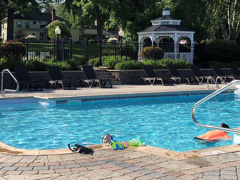 Pool with kids swimming